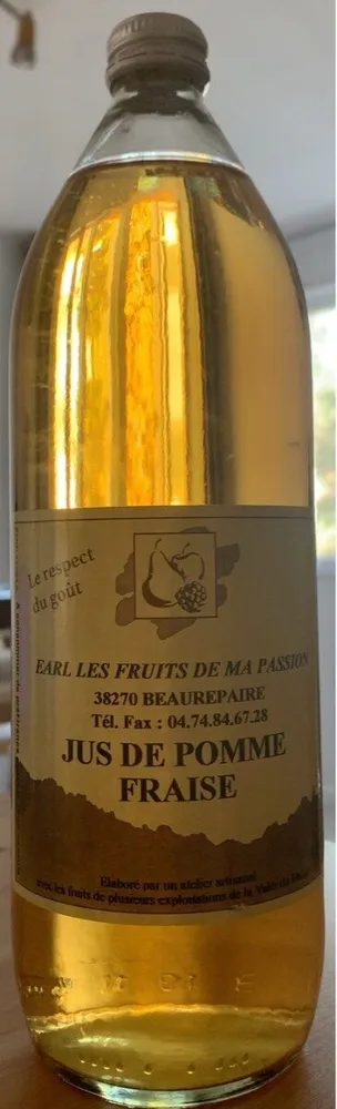 Jus de pomme fraise