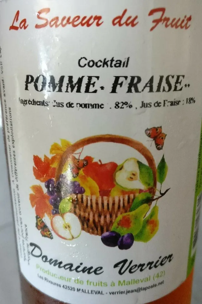 Cocktail pomme fraise
