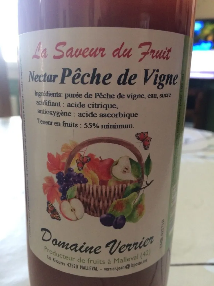 Nectar de pêche de vigne