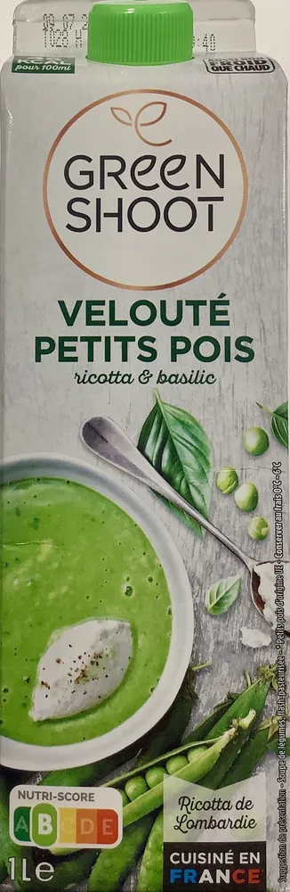 Velouté petits pois, ricotta & basilic