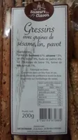 Gressins avec graines de sésame, lin, pavot