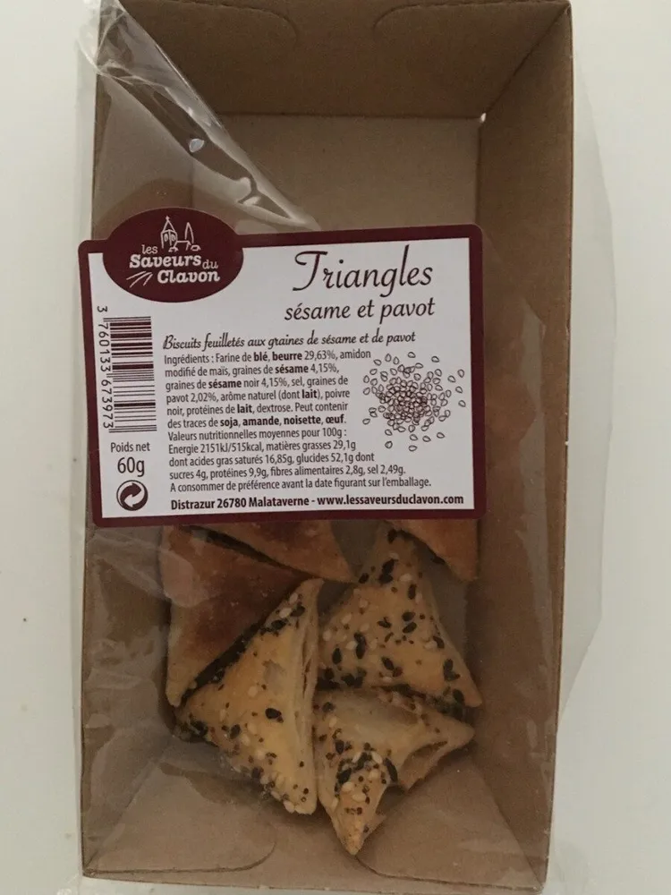 Triangles sesame et pavot