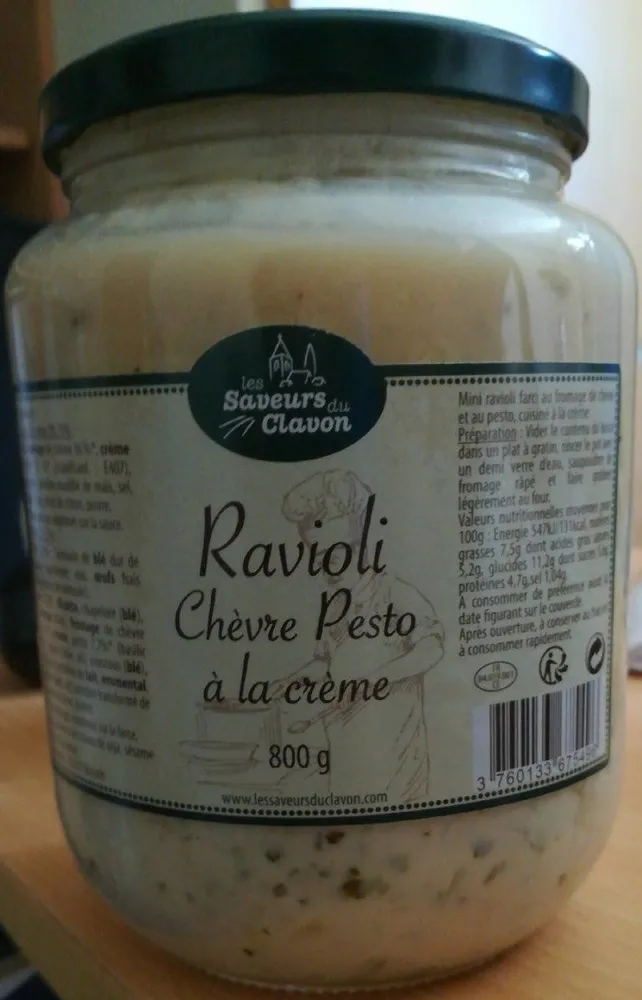 Ravioli chèvre pesto à la crème