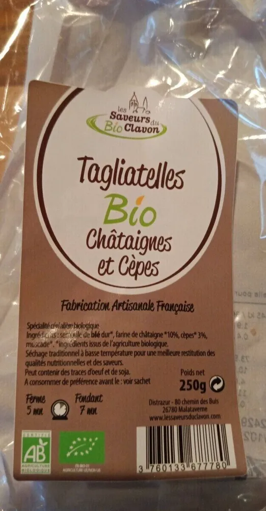 Tagliatelles bio châtaignes et cèpes