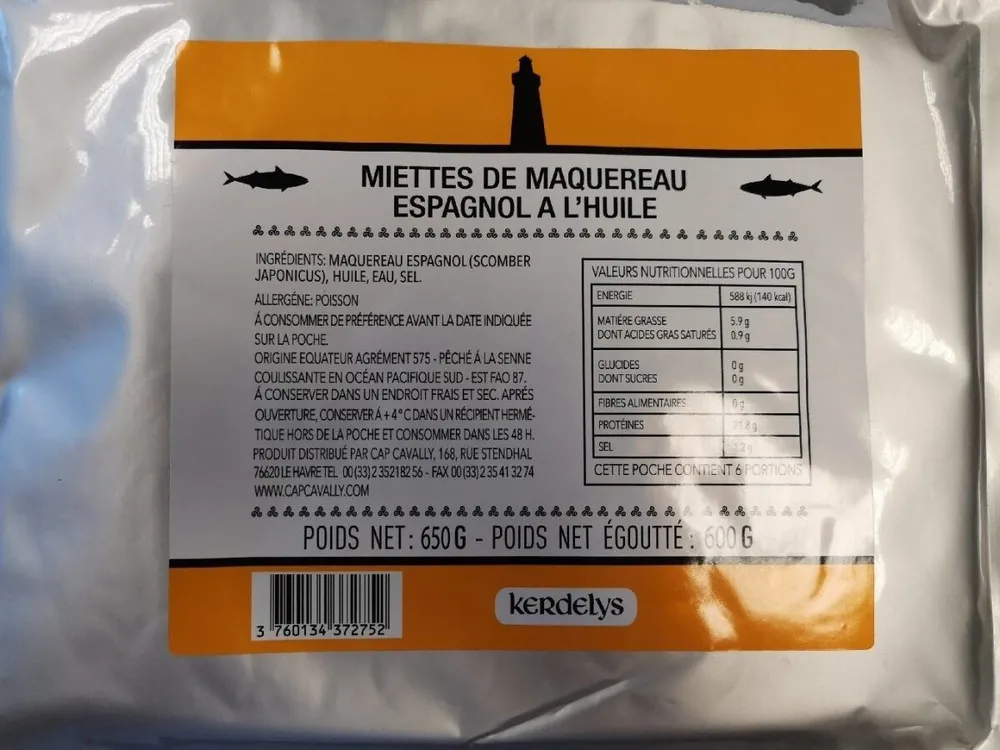 Miettes de maquereau espagnolà l'huile