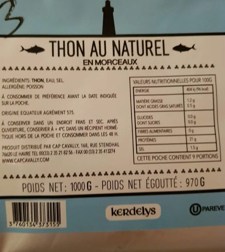 Thon au naturel en morceaux