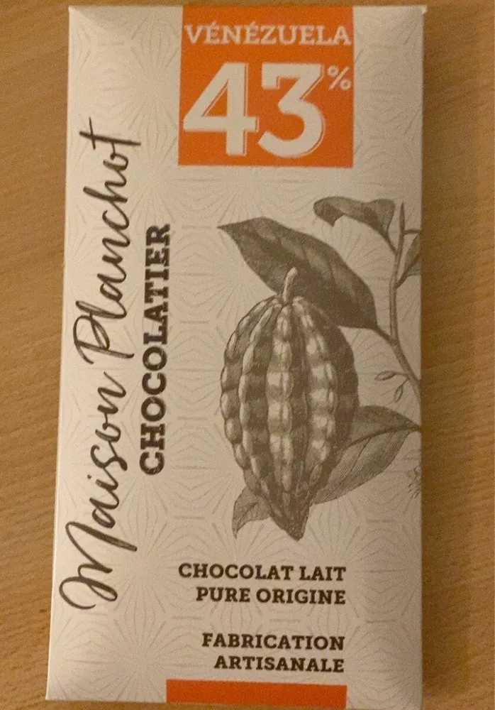 Tablette chocolat au lait ghana