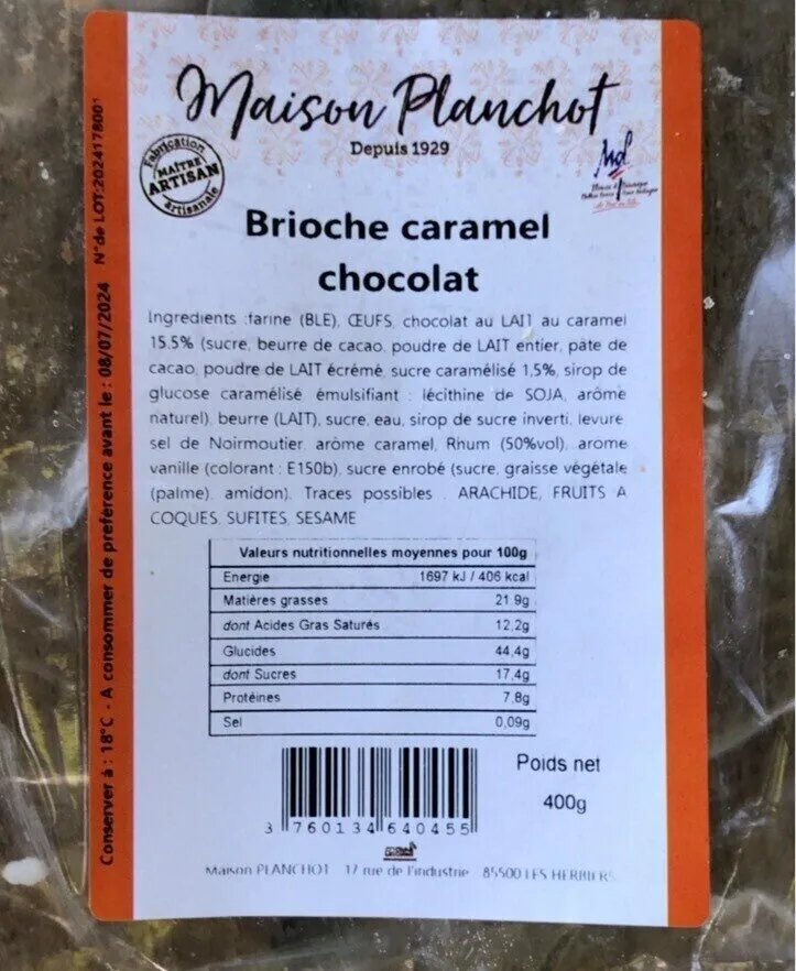Brioche caramel chocolat puy du fou