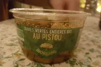 Olives vertes entières bio au pistou