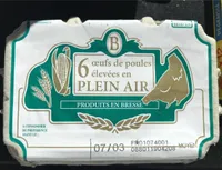 Oeufs de poules élevées en plein air