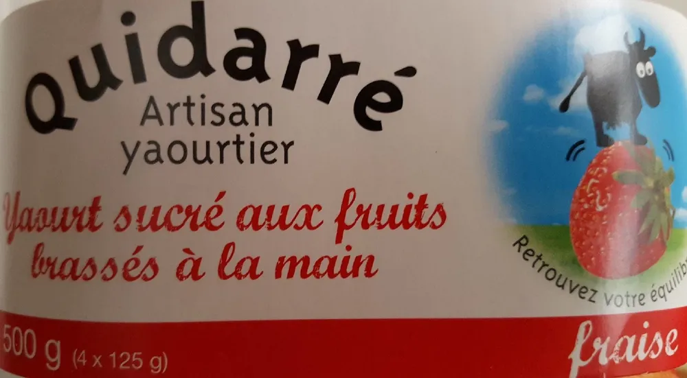 Yaourt sucré aux fruits brassés à la main