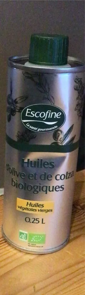 Huiles d’olive et de colza biologiques