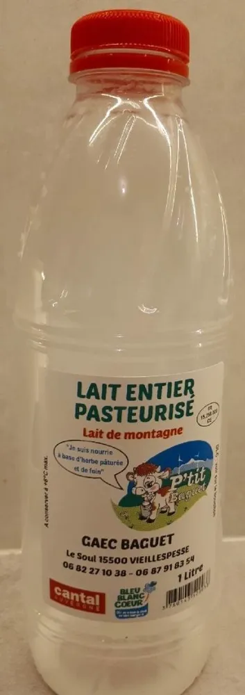 Lait entier pasteurisé