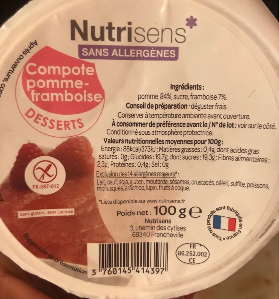 Compote Pomme Framboise