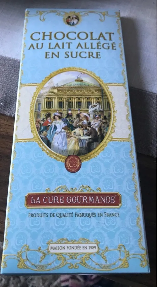 Chocolat au lait allegé en sucre