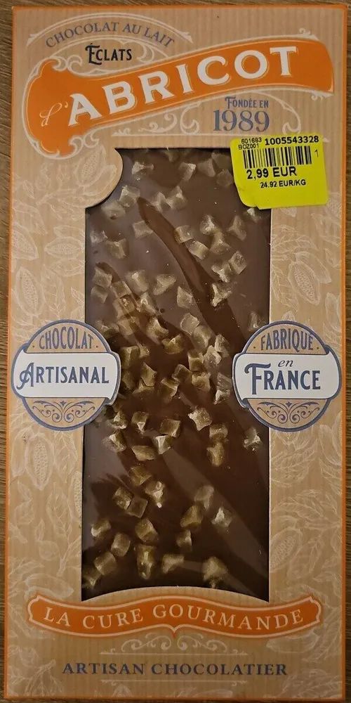 Chocolat au lait éclat d'abricots