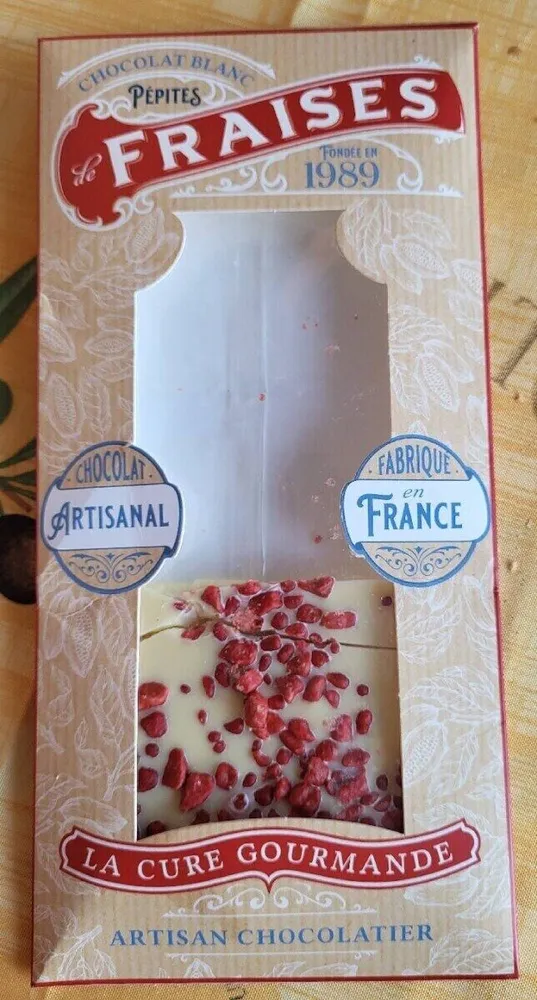 Chocolat blanc pépites de fraises