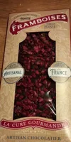 Tablette de chocolat noir et pépites de framboise s