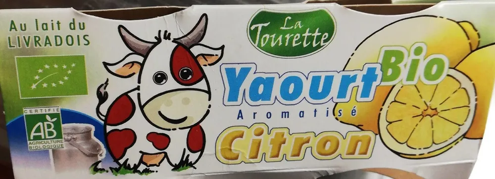 Yaourt bio arome citron au lait entier LA TOURETTE