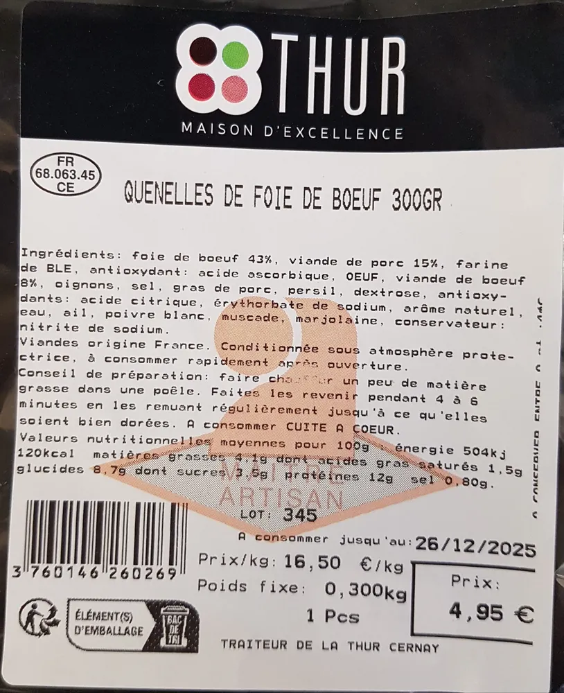 Quenelles de foie de boeuf