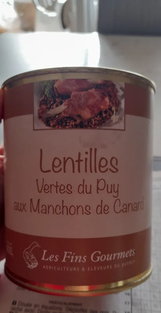 Lentilles vertes du Puy aux manchons de canard