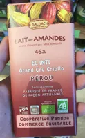 Chocolat "EL INTI" Lait aux amandes
