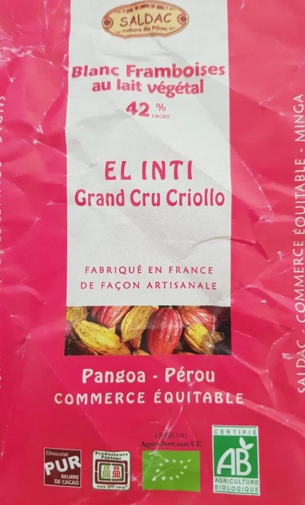 Blanc framboises ai lait végétal