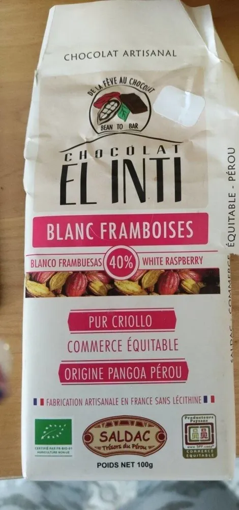 Chocolat blanc framboises