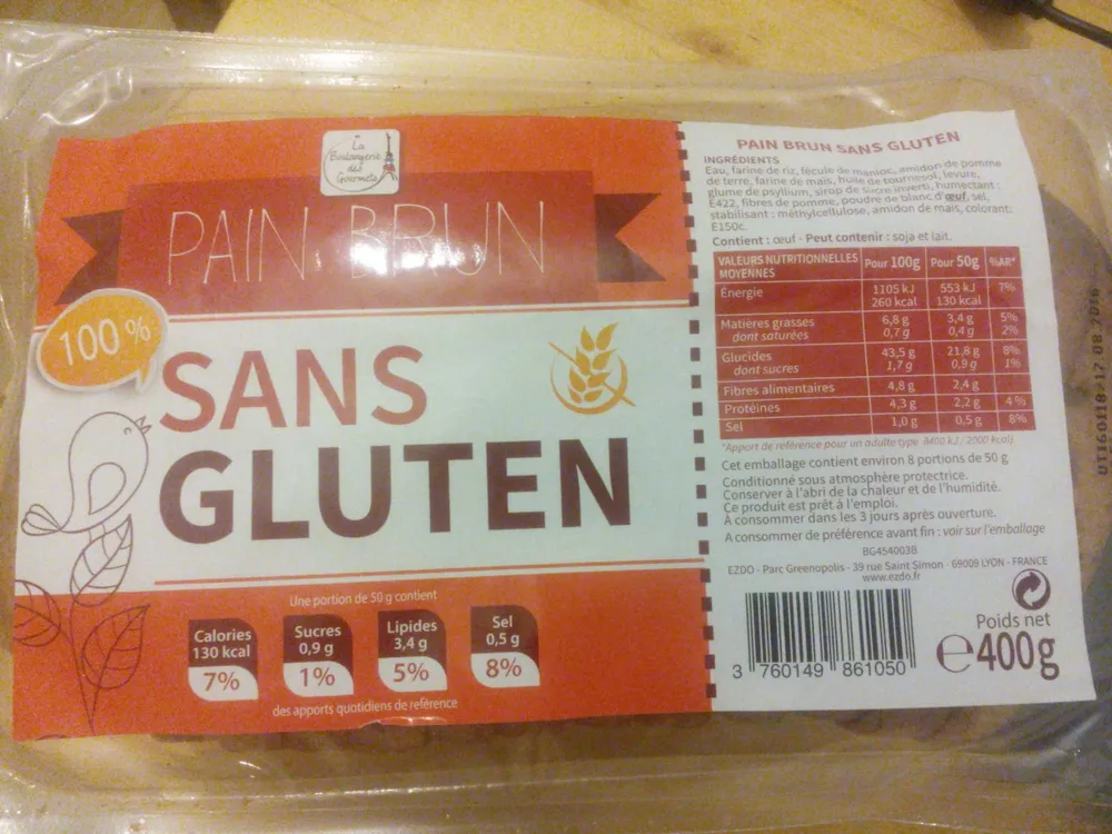 pain brun sans gluten