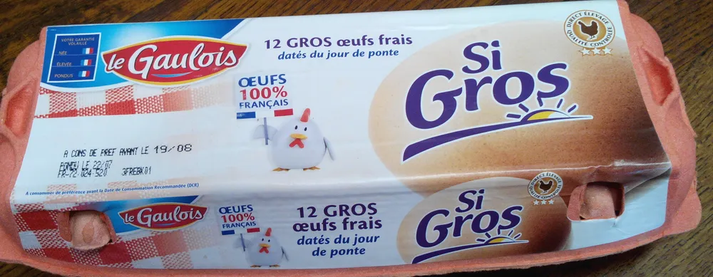 12 Gros œufs frais datés du jour de ponte