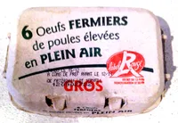 6 oeufs fermiers de poules élevées en plein air, GROS