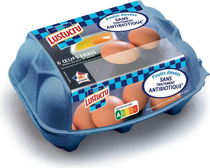 6 oeufs frais DJP Sans Antibiotique LUSTUCRU