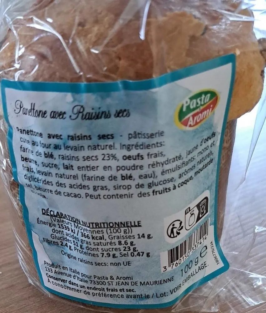 Panettone avec raisins secs