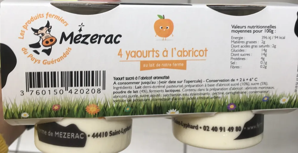 Yaourt à l'abricot