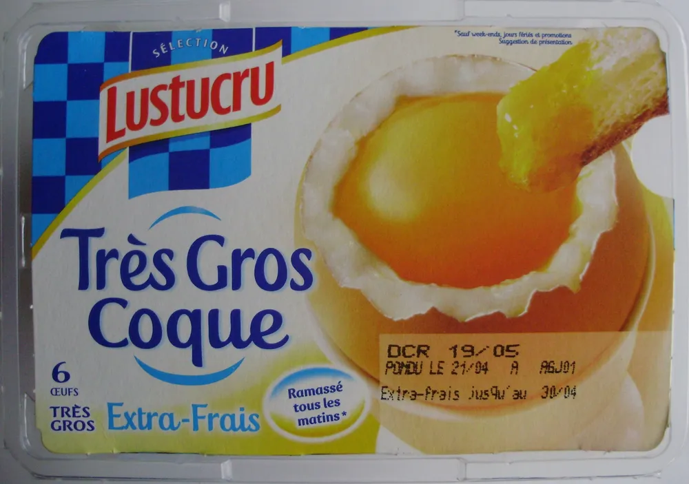 6 œufs Très Gros Coque, Extra-Frais