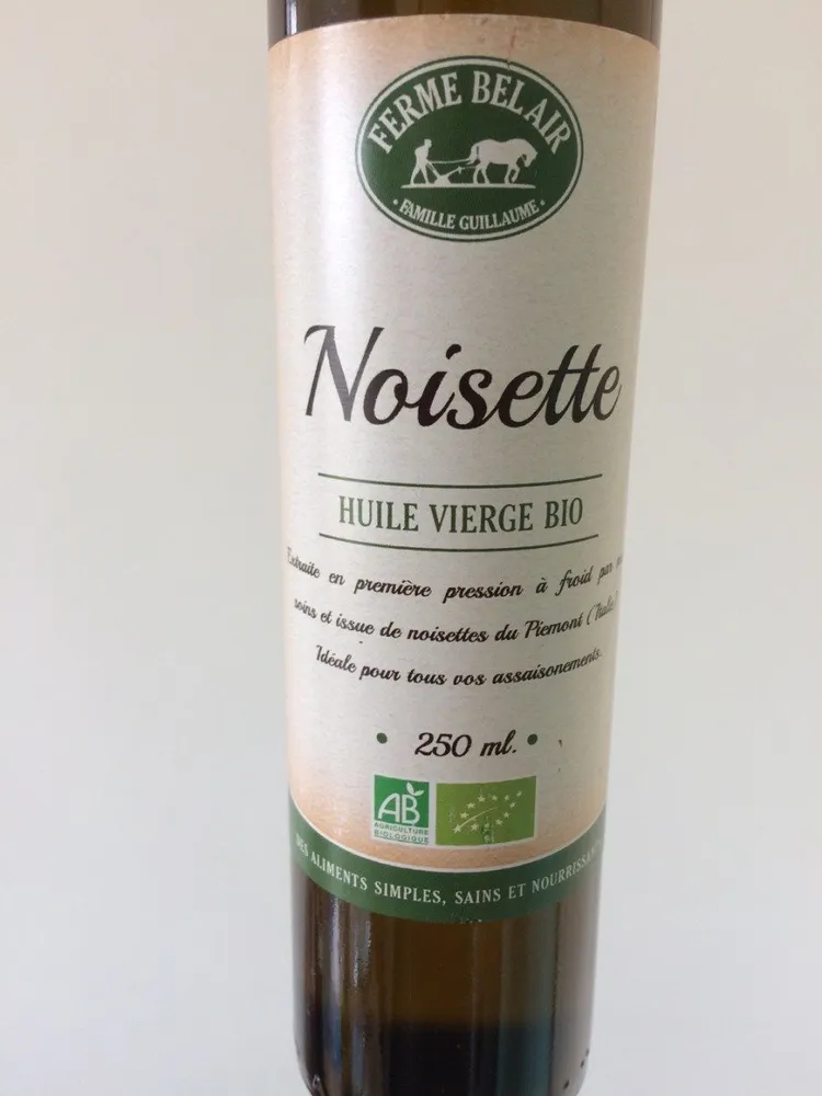 Huile vierge noisette bio