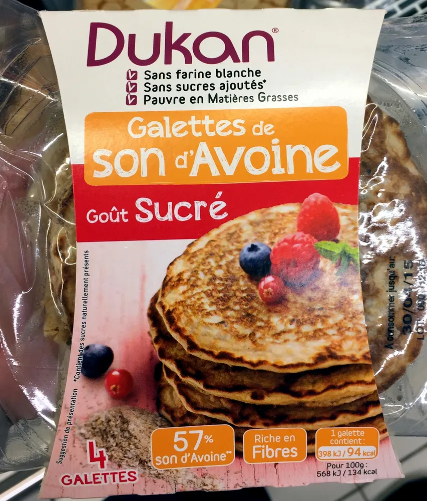 Galettes de son d'Avoine goût sucré