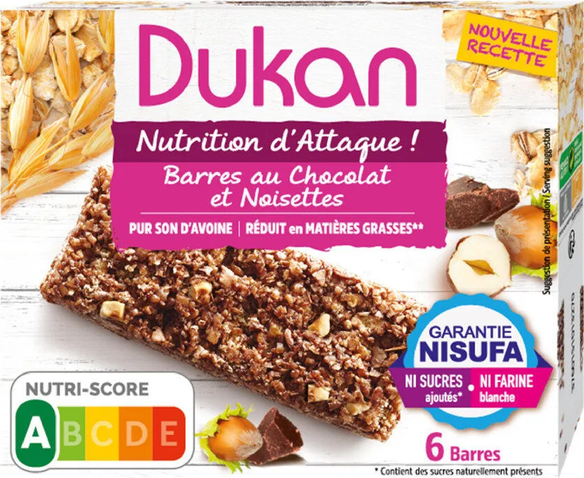 Dukan barres chocolat et noisettes