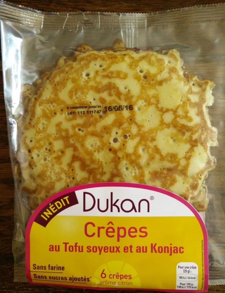 crêpes au tofu soyeux et konjac Dukan
