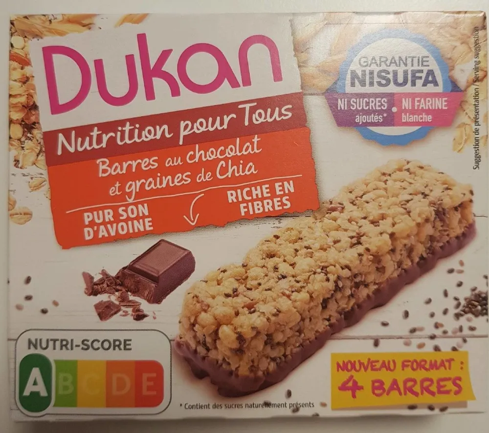 Barres au chocolat et graines de chia