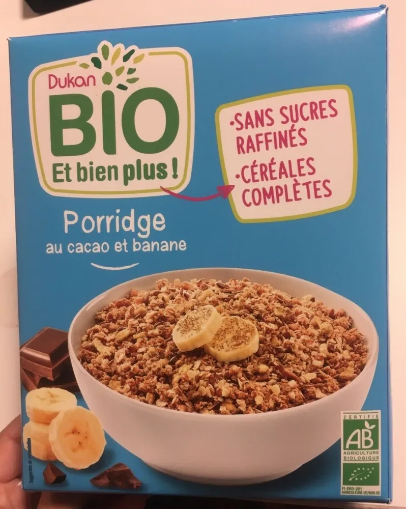 Porridge cacao banane bio