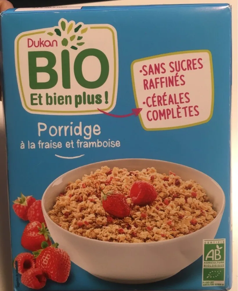 Porridge fraise framboise bio