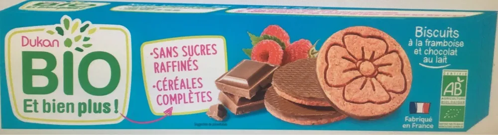 Biscuits framboise chocolat au lait bio