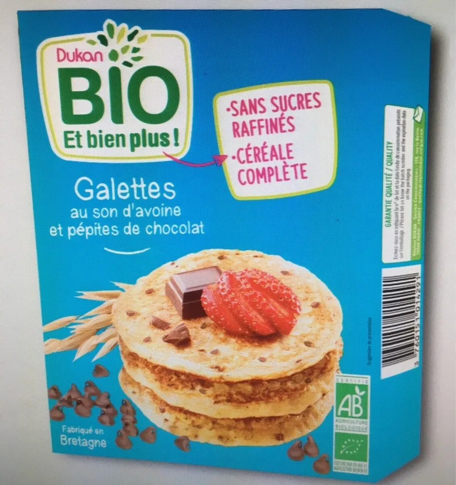 Galettes au son d'avoine et pépites de chocolat