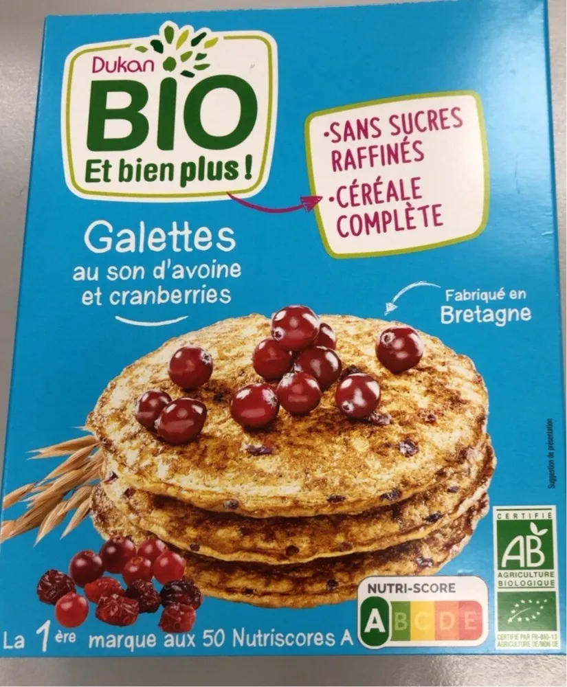 Galettes au son d’avoine et cranberries