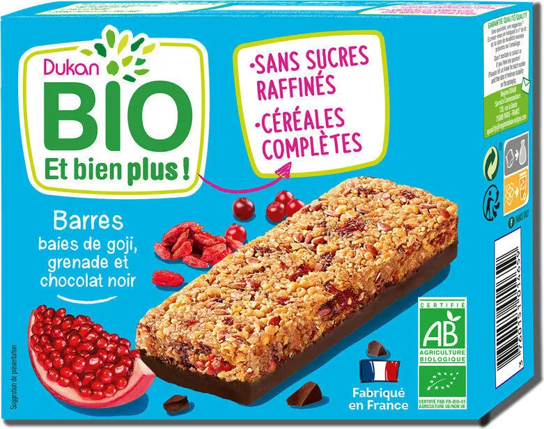 Barres baies de gogi, grenade et chocolat noir