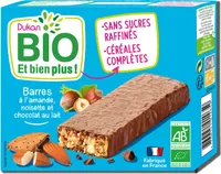 Barres à l'amande, noisette et chocolat au lait