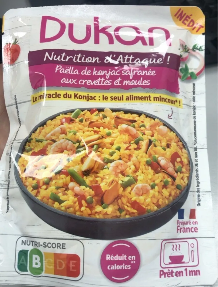 Paella de konjac crevettes et moules