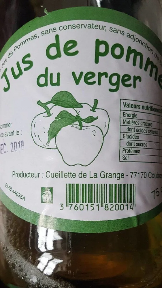 Jus de pommes du verger