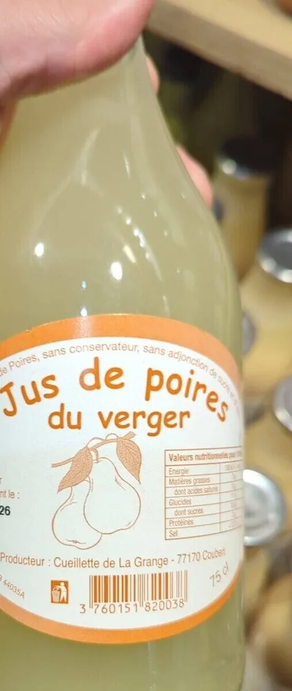 Jus de poires du verger
